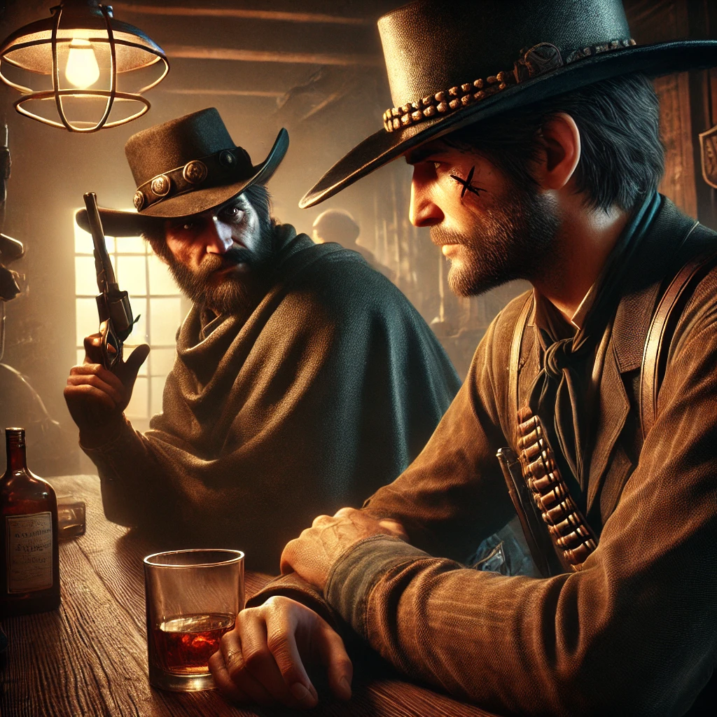 Two fictional characters engaged in a natural conversation, illustrating realistic dialogue in storytelling.